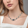Belvoraringelite - European And American Cross-Border E-Commerce Hot-Selling Spanish Niche Trendy Brand Luxury Splicing Blue Crystal Necklace Women's Factory Direct Sale